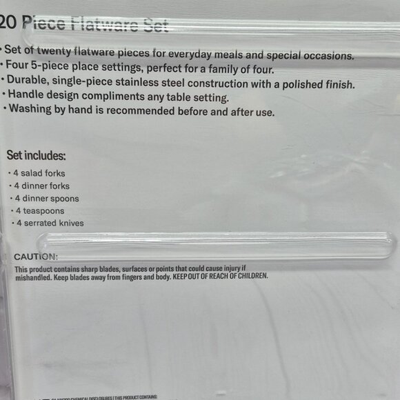 GoodCook 20 Piece Flatware Set – Stainless Steel – BPA Free – New - Picture 4 of 7